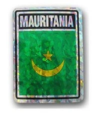 MAURITANIA PRISMATIC FLAG STICKER - NEW - FREE SHIPPING