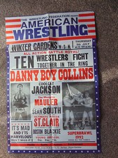 1990's British wrestling poster (Danny Boy Collins, Tony St Clair, Sean South)