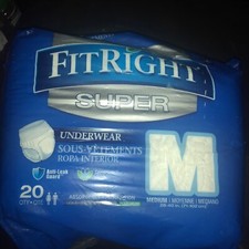 Medline FitRight Ultra Protective Medium Underwear Maximum Absorbency Unisex 20