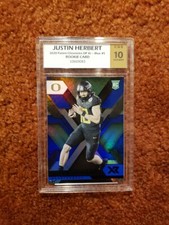 *JUSTIN HERBERT* 2020 Panini Chronicles DP Xr BLUE #4 *CGS 10* RC Rookie Card . rookie card picture