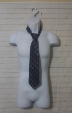 Corbata de cuello de seda estampada negra brogue para hombre, 4 X 59