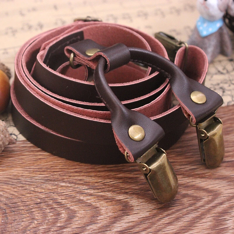 Nuevo Hombres Cuero Genuino Tirantes Ajustables Espalda en Y Clip-On Soporte Boda Fiesta Foto 4 de 4