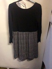 BEST OF BRITISH BLACK MIX,  STRETCH JERSEY TEA DRESS Size: 18