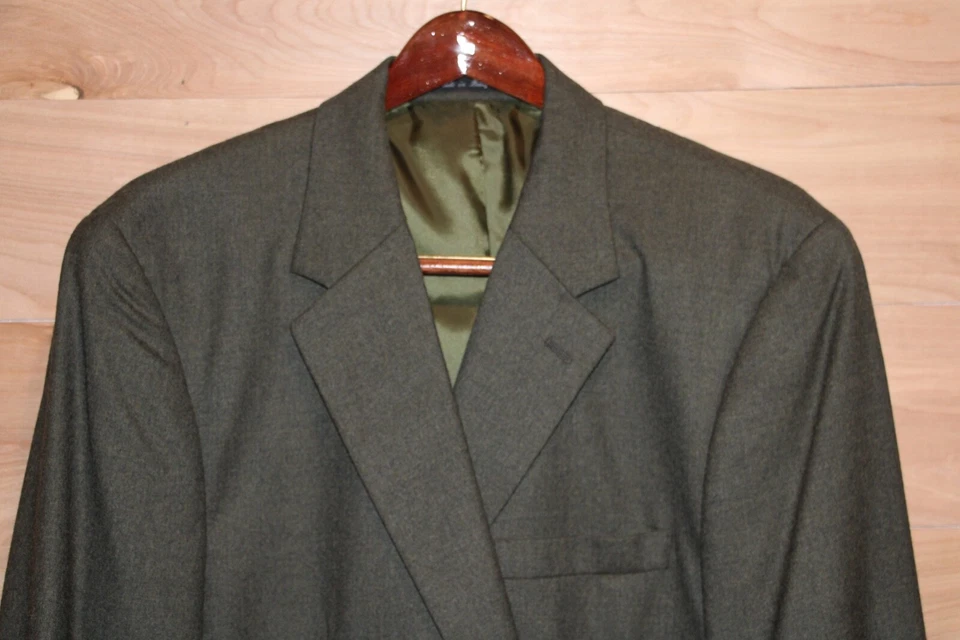 Blazer masculino S/R Savile Row terno jaqueta verde oliva 44 regular novo sem etiquetas - Imagem 2 de 4