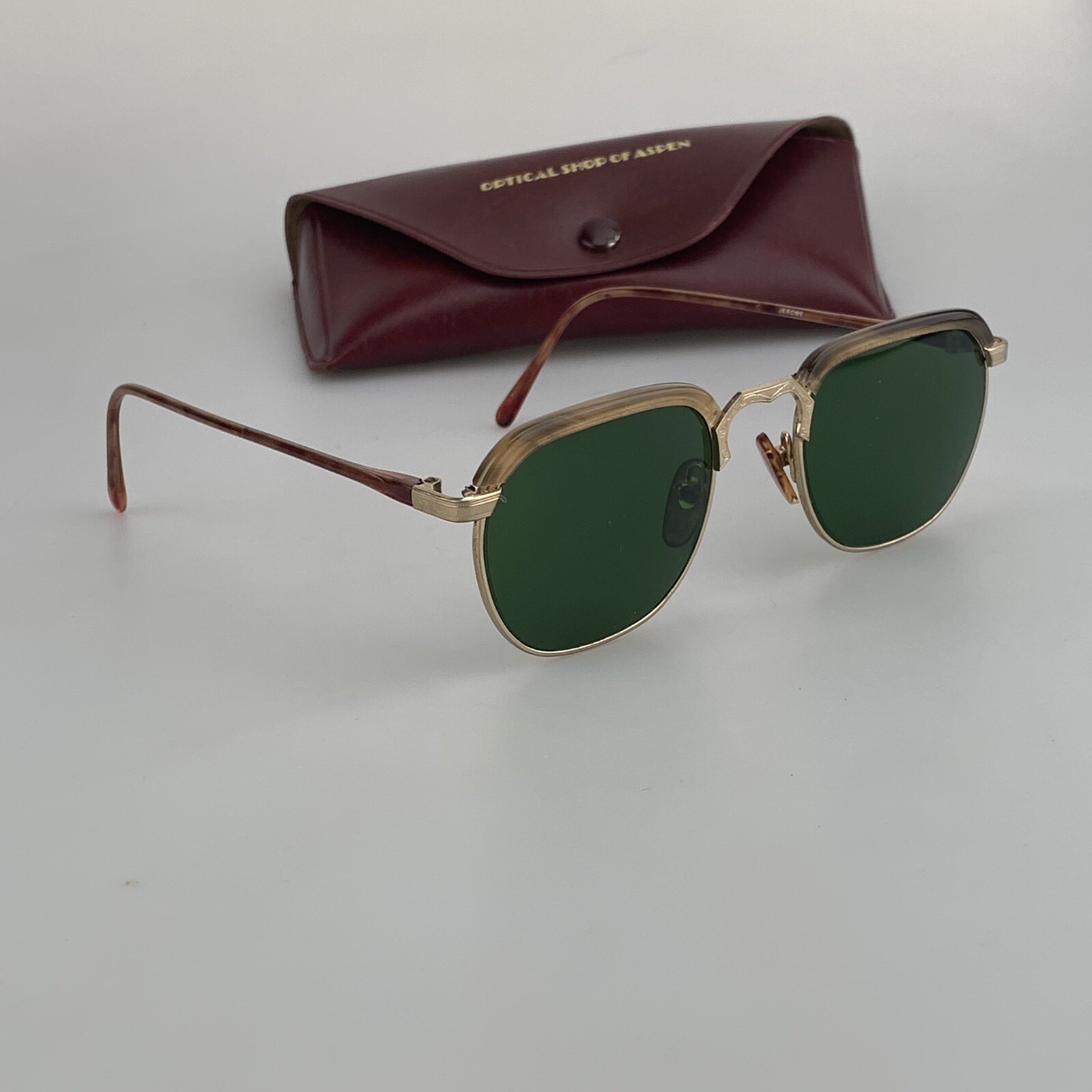 Vintage Optical Shop of Aspen Sunglasses mod. Jerome Round Tortoise Japan RARE