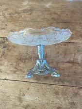 coupe de fruits ou compotier verre moulé pied étain ou régule art nouveau