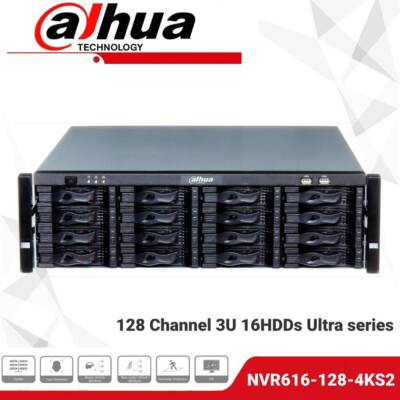 Dahua NVR616-128-4KS2 128-Kanal 16HDDs Ultra Serie 12MP Netzwerk Video Recorder
