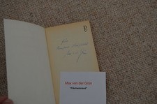 Max von der Grün (+2005) signed autograph book conflagration paperback signed