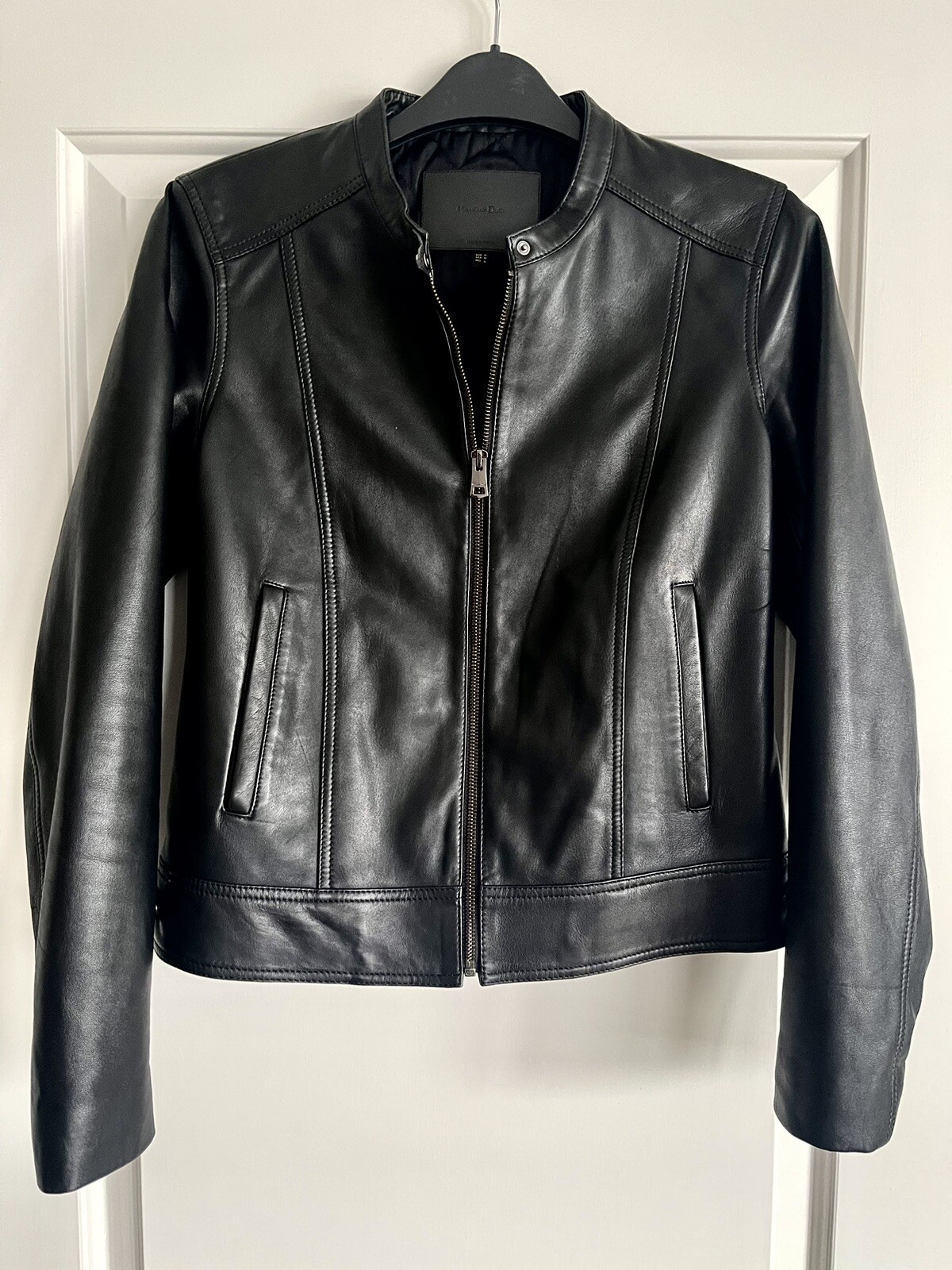 Massimo Dutti Leather Jacket Women Size M (RRP£269) image 2