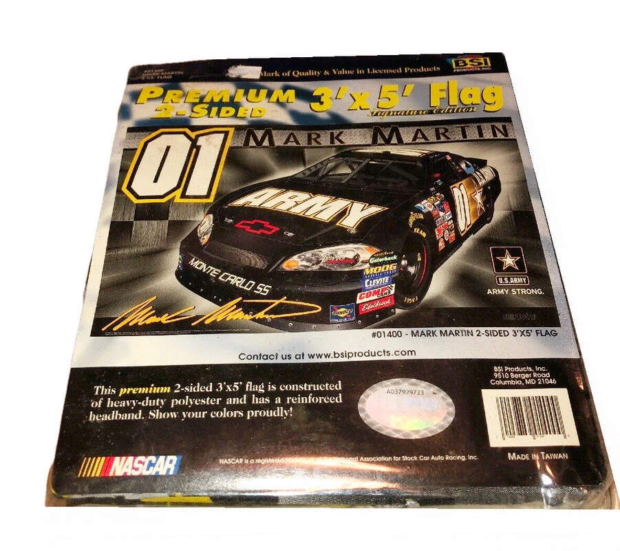 MARK MARTIN U.S. ARMY Chevrolet Monte Carlo DOUBLE SIDED FLAG #01 HUGE 3'X5'  - Image 2 of 3