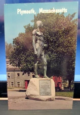 Vintage Postcard "Massasoit Statue, Plymouth, MA #20516