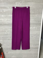 St. John - Plum High-Waisted Straight Leg Knit Pants SIZE 10