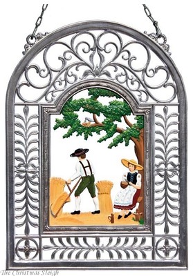 Artist Wilhelm Schweizer German Pewter Zinnfiguren Wall Hanging - August Motif
