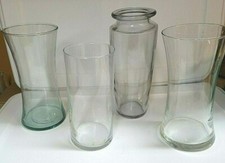 LOT OF 4 GLASS CRAFT OR FLOWER VASES