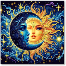Sun and Moon Special Shape Diamond Painting Kits- Crystal Art Diamond Art Kits..