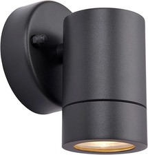 Palin Matt Black Steel External Outdoor Security GU10 Wall Spot Down Light IP44