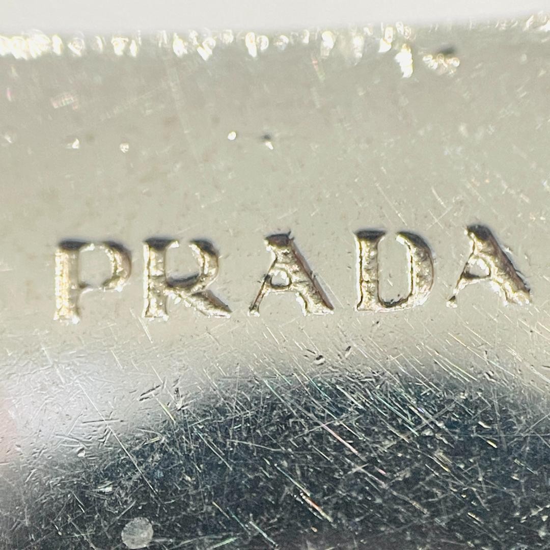 PRADA M716 Triangle Logo Charm Silver Used with Box thumbnail 3