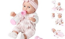 Enjoyin 12'' Baby Doll in Gift Box with Pink Cloths, Pacifier, 13''x13''
