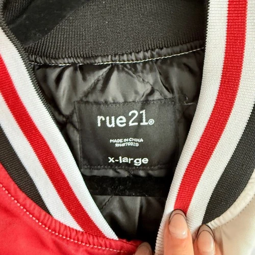 Rue 21 Savage Bomber Jacket Mens XL Satin Streetwear Varsity Graphic Coat Unisex image 7