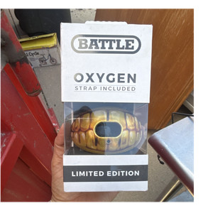 Battle Limited Edition Gold Lip Protector Football Mouth Guard With Strap