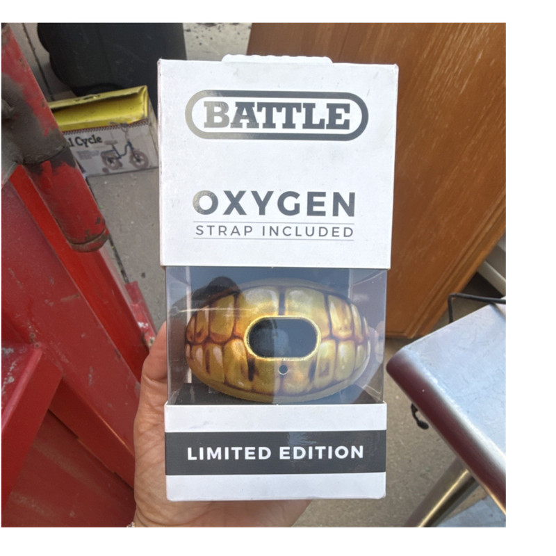 Battle Limited Edition Gold Lip Protector Football Mouth Guard With Strap