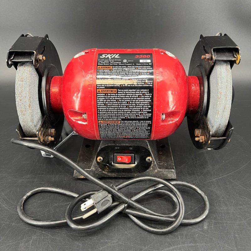 Skil Bench Grinder 3380 152 mm 120v Heavy Duty Tool Hardware Red Grinders