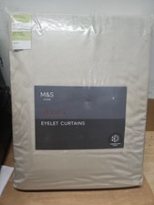 M&S Home Velvet Eyelet Curtains, Champagne, 229cm X 168cm 2 Part Set 