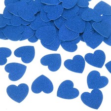 100Pcs Glitter Foam Stickers 1.8" Self-Adhesive Heart-Shape Stickers Blue