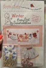 Brooke's Books Winter Baby Girl Sunshine Line Cross Stitch Kit Personalize NIP