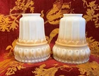 Pair of Antique Neoclassical Satin Finish Milk Glass Lamp Shades w 2 1/4" Fitter