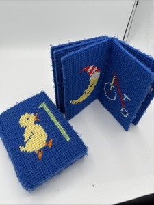 Set Handmade Crochet Soft Book Baby Sensory Toy Numbers First Words OOAK Rate