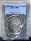 1880/9-S Morgan Silver Dollar PCGS MS64 Proof Like Details! Slab Cracked