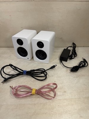 Kanto YU2 Computer Speakers w/ Power Adapter, Speaker & USB Cables White Tested