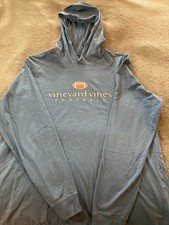 Vineyard Vines Hoodie Men's Large Gray Long Sleeve Lightweight 100 Cotton.