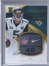 2014 Panini Immaculate Authentics 5/5 Blake Bortles #IA-BB a1c