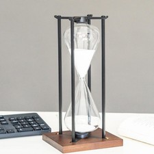 Large Black Iron Craft Hourglass Timer 60 Minutes,Modern Hour Glass Timers Gi...