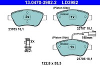 1X ATE 13.0470-3982.2 Bremsbelagsatz Scheibenbremse FüR Fiat