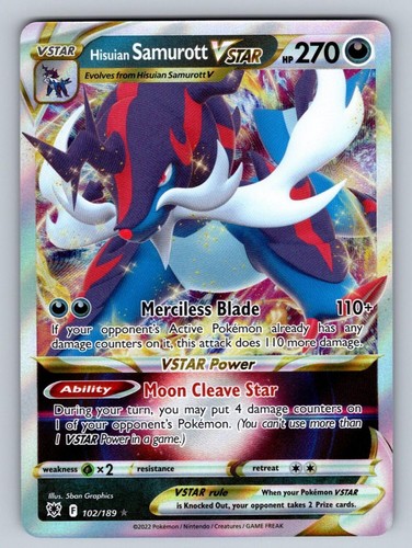 Hisuian Samurott VSTAR 102/189 NM/M Holo Astral Radiance Pokemon T02233
