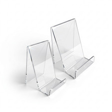 Image of Clear Acrylic Mobile Display Stand Easel with Lip for Books Menus Brochures