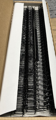 Box of 100, GBC 9775018 Wire Binding Spines Twin Loop 3/8'', 3:1, 75 Sheet BLACK