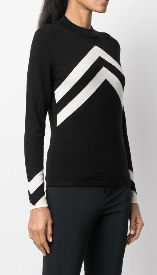Perfect Moment Chevron Merino Base Layer Top S Mock Neck Jumper