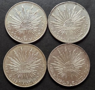 Messico 8 reales 1890 Quattro zecche diverse