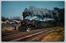 Delaware & Hudson 500 Steam Locomotive Carbondale PA Postcard 1951