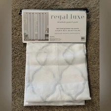 Regal Luxe White Window Panel Pair NWT