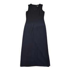 Banana Republic Womens Black Sleeveless Maxi Dress Scoop Neck Back Slit Size 8