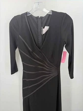 Pre-Owned Lillie Rubin Black Size Small Long Sleeve Maxi Evening Gown