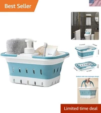 Collapsible Caddy for Cleaning Supplies - Space-Saving Blue Organizer