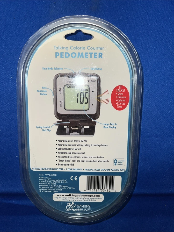 Sportline 343 (WV3482BK) Talking Calorie Pedometer 2006 Version NEW / SEALED - Image 2 of 3