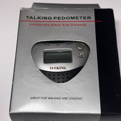 Talking Pedometer Announces Steps & Distance- Great for Walking and Jogging NEW!