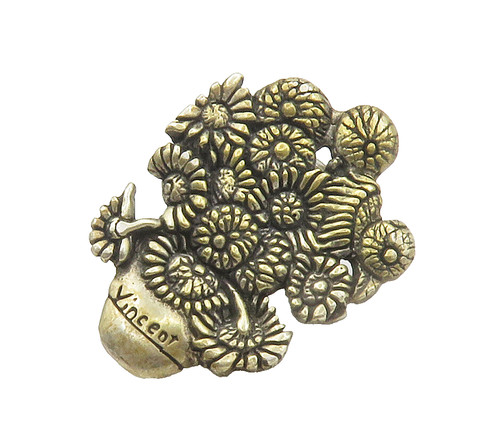 H&H DEMATTEO 925 Sterling Silver Vintage Flower Bouquet Lapel Pin TR2114